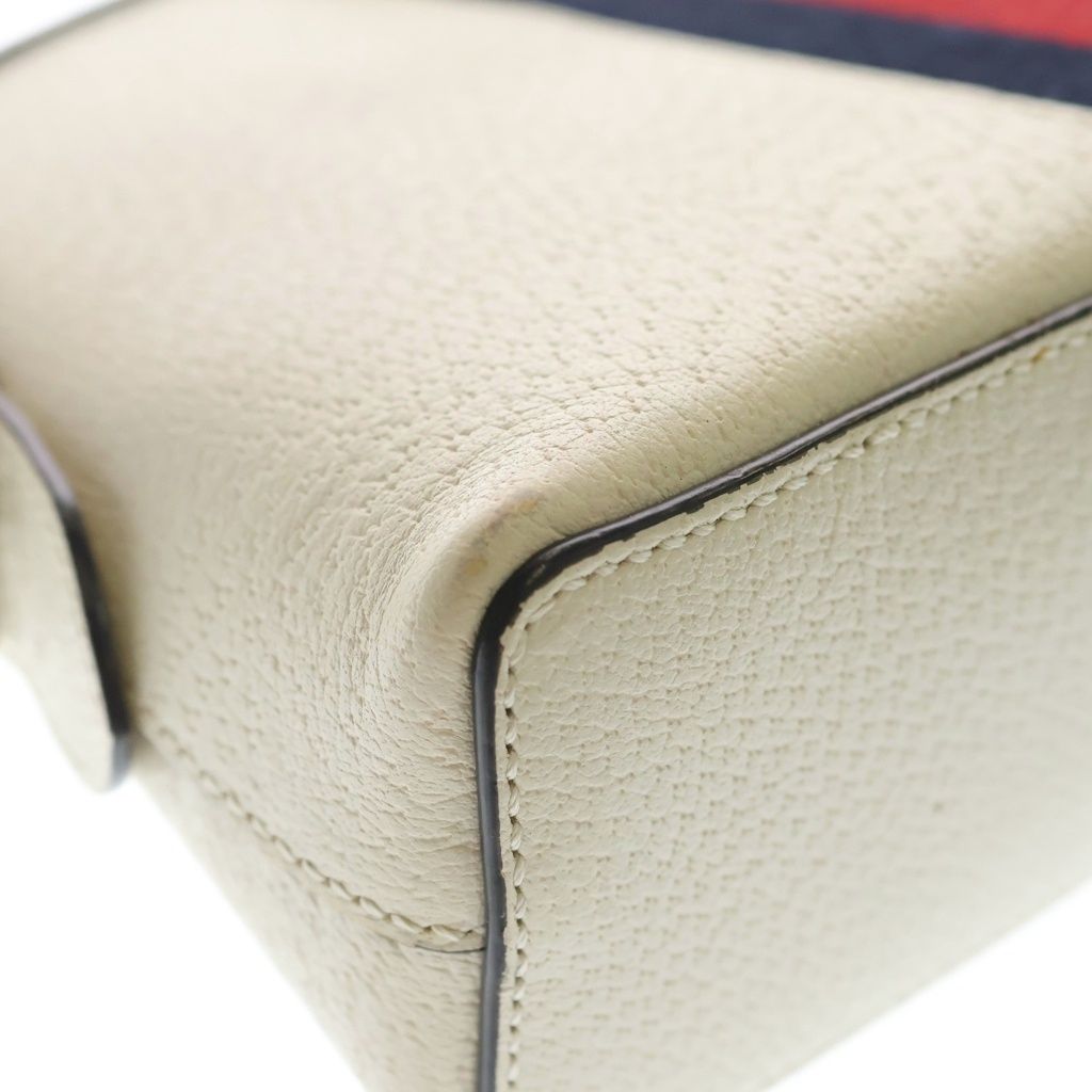 Gucci Ophidia GG Leather Shoulder Bag White — view 5