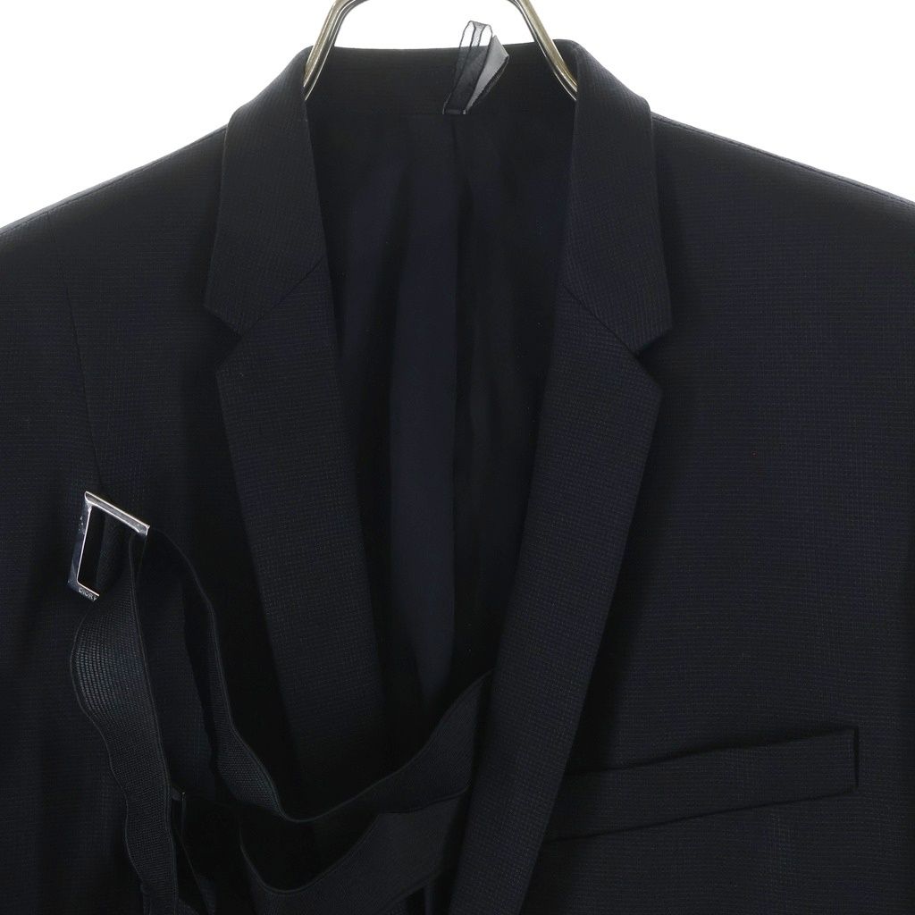 Dior Homme Front Belted Tailored Jacket Black — view 3
