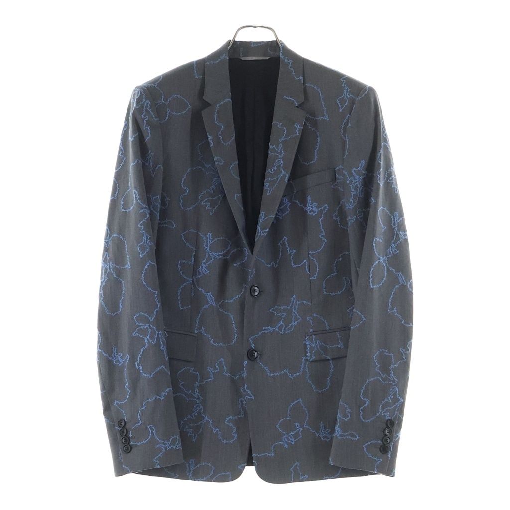 Dior Homme Flower Embroidery Tailored Jacket Gray