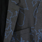 Dior Homme Flower Embroidery Tailored Jacket Gray — view 4