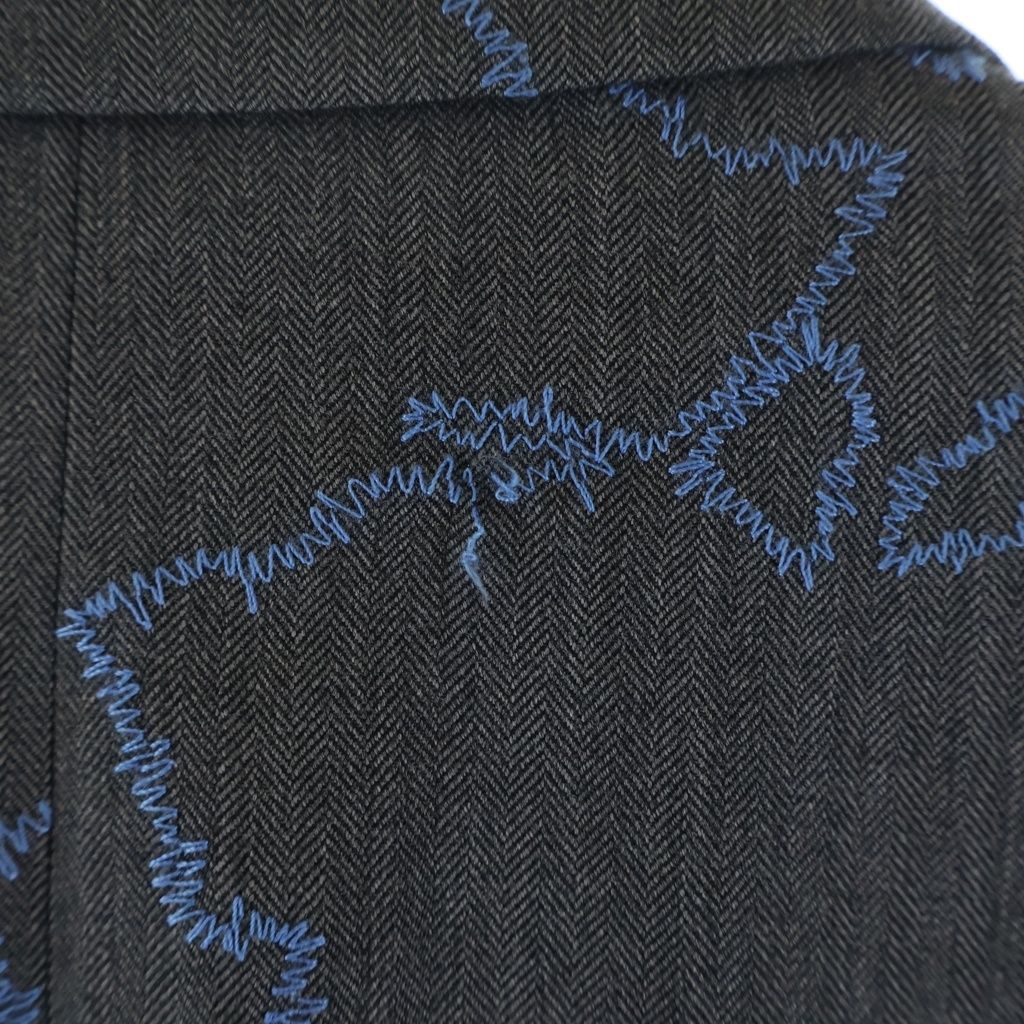 Dior Homme Flower Embroidery Tailored Jacket Gray — view 6