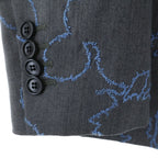 Dior Homme Flower Embroidery Tailored Jacket Gray — view 5