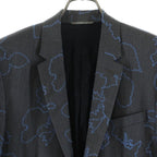 Dior Homme Flower Embroidery Tailored Jacket Gray — view 3