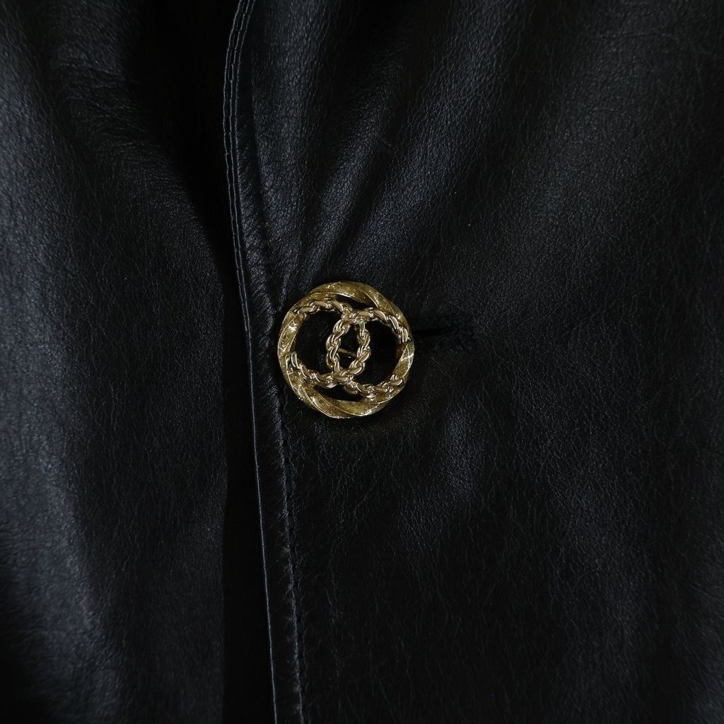 Chanel Coco Button Calf Leather Double Chain Star Coat Long Gold Decoration — view 5