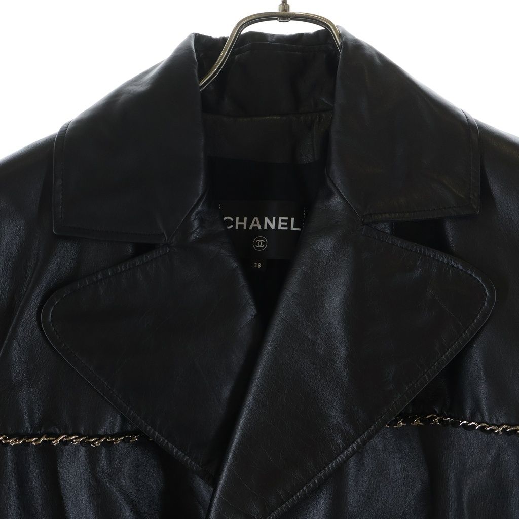 Chanel Coco Button Calf Leather Double Chain Star Coat Long Gold Decoration — view 3