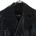 Chanel Coco Button Calf Leather Double Chain Star Coat Long Gold Decoration — view 3