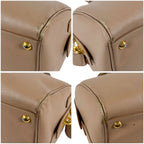 Prada Trial Patch Top Handle Satchel Saffiano Leather Beige Pink Mini — view 5