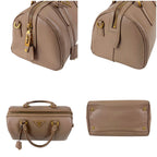 Prada Trial Patch Top Handle Satchel Saffiano Leather Beige Pink Mini — view 3