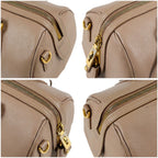 Prada Trial Patch Top Handle Satchel Saffiano Leather Beige Pink Mini — view 4
