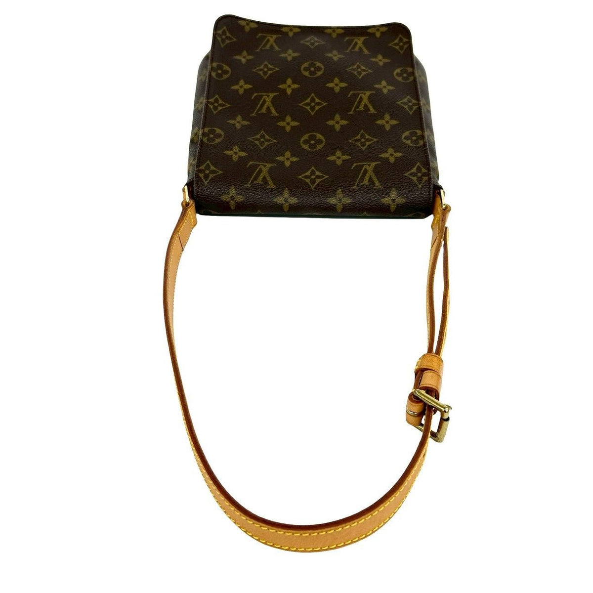 Louis Vuitton Musette Salsa Monogram Leather Logo Pattern Shoulder Bag Brown — view 4