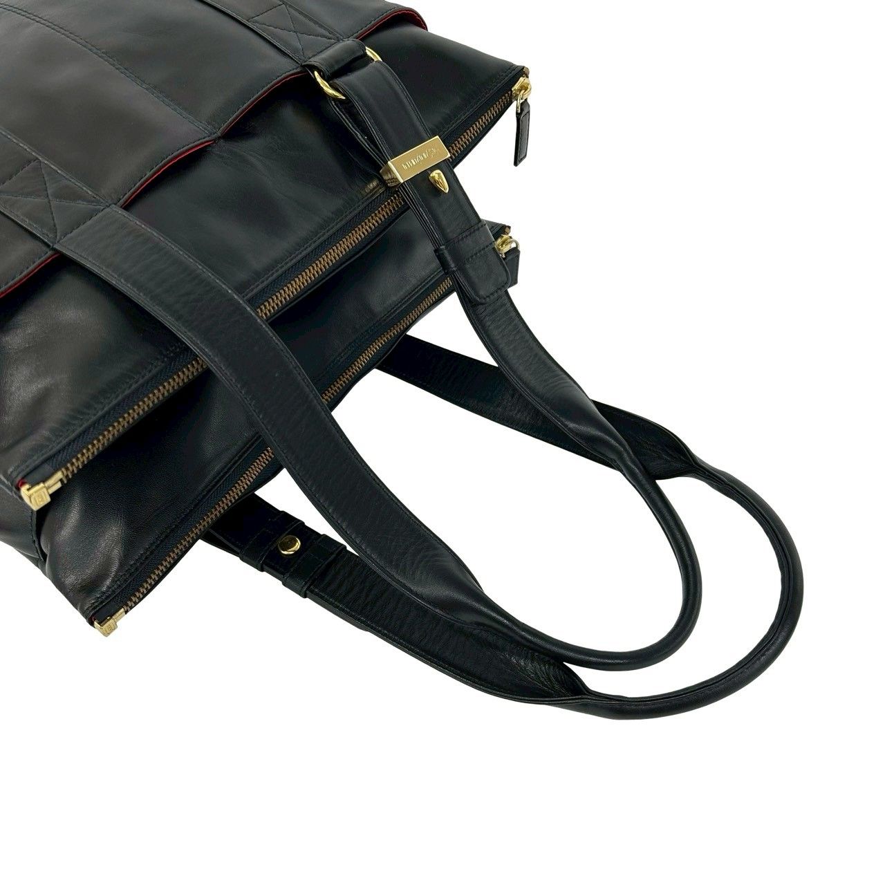 Saint Laurent Box Log Leather Tote Shoulder Bag Black — view 4