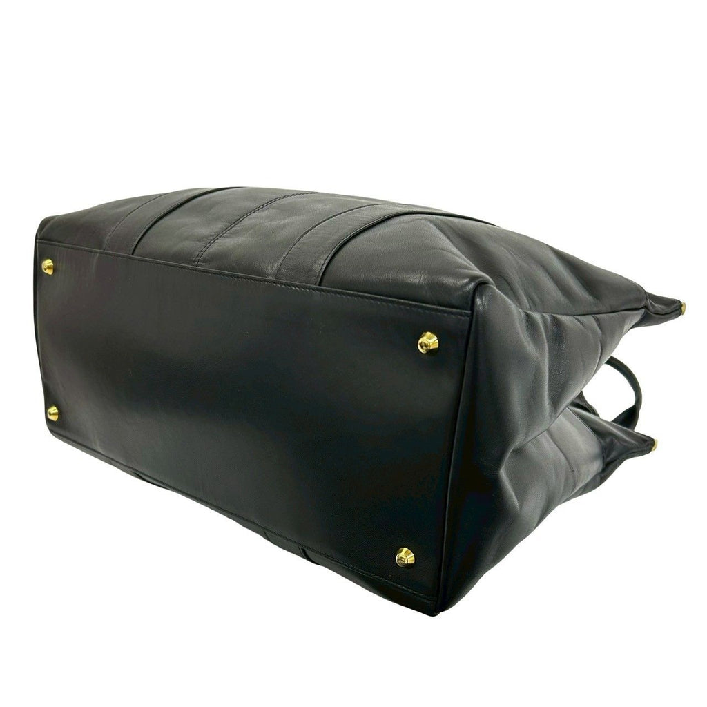 Saint Laurent Box Log Leather Tote Shoulder Bag Black — view 8