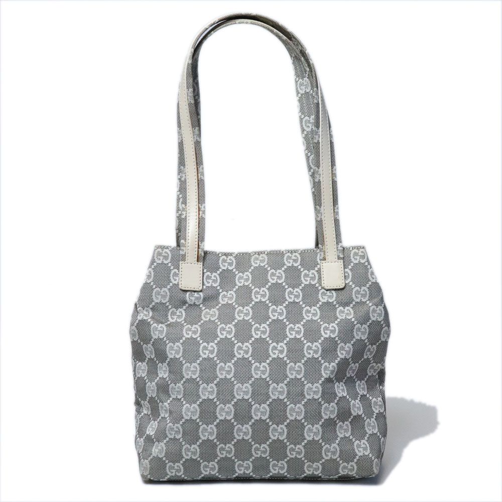 Gucci 002 GG Canvas Tote Bag Leather Gray — view 2