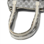 Gucci 002 GG Canvas Tote Bag Leather Gray — view 6