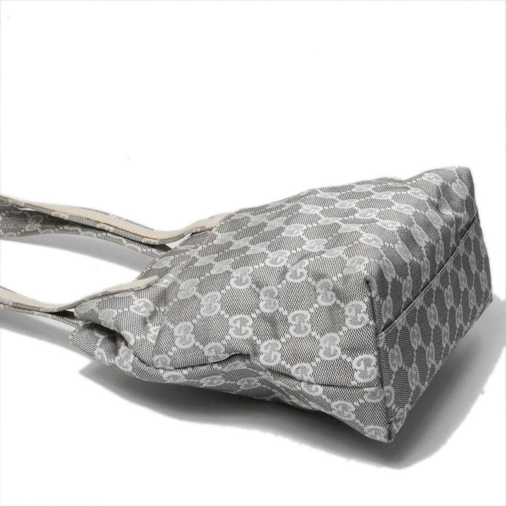 Gucci 002 GG Canvas Tote Bag Leather Gray — view 5
