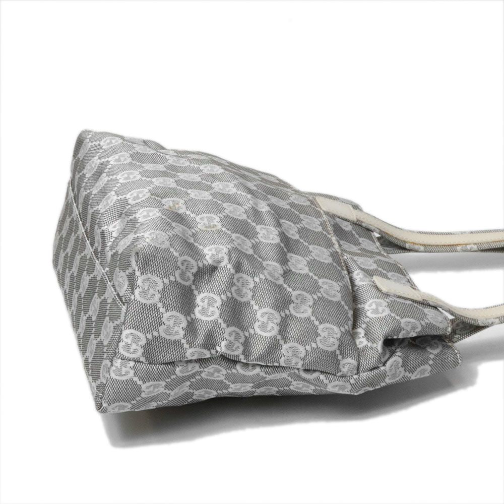 Gucci 002 GG Canvas Tote Bag Leather Gray — view 4