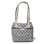 Gucci 002 GG Canvas Tote Bag Leather Gray