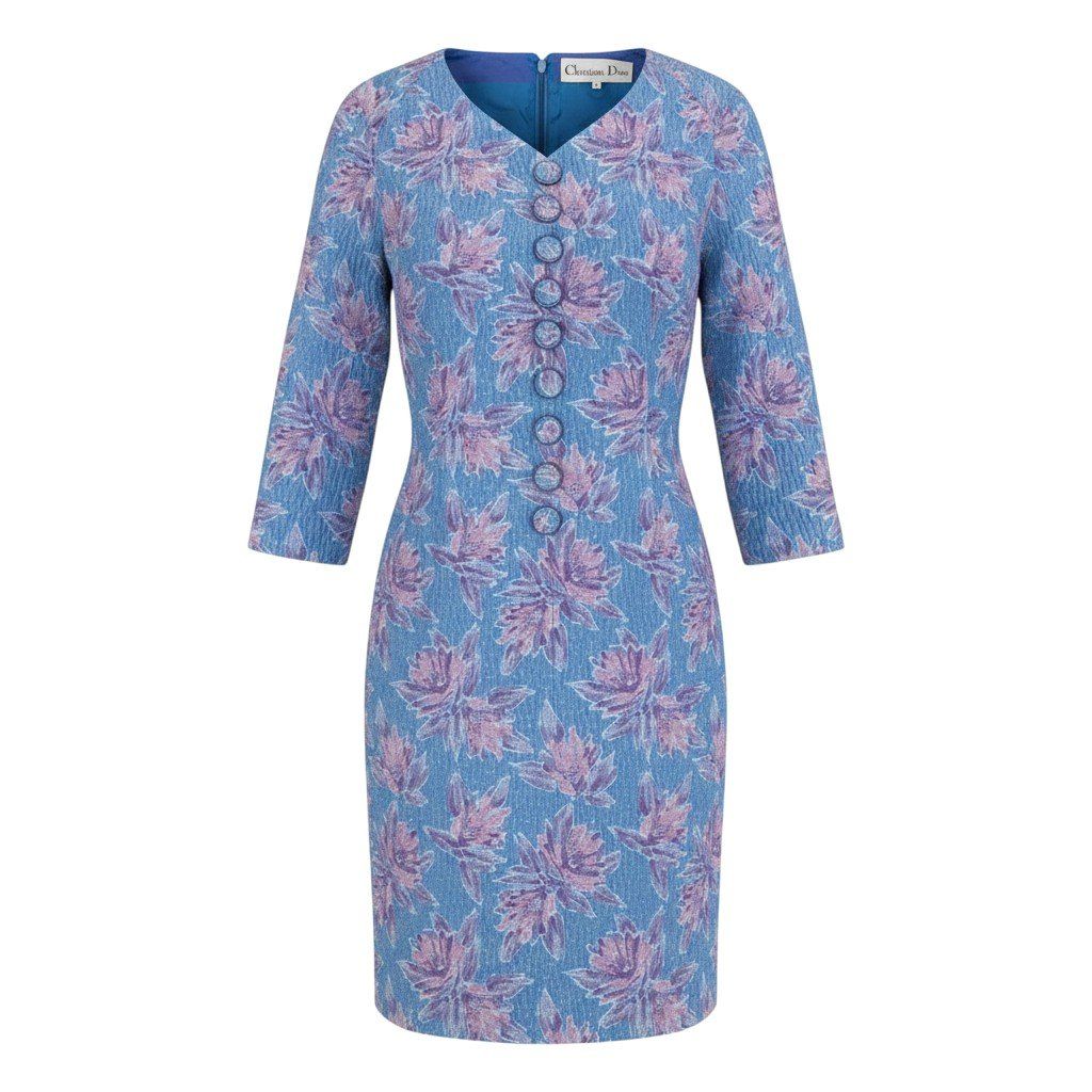 Dior Floral Dress 17 Blue Pink Purple