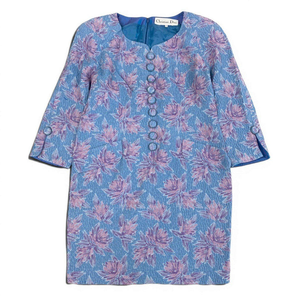 Dior Floral Dress 17 Blue Pink Purple — view 2