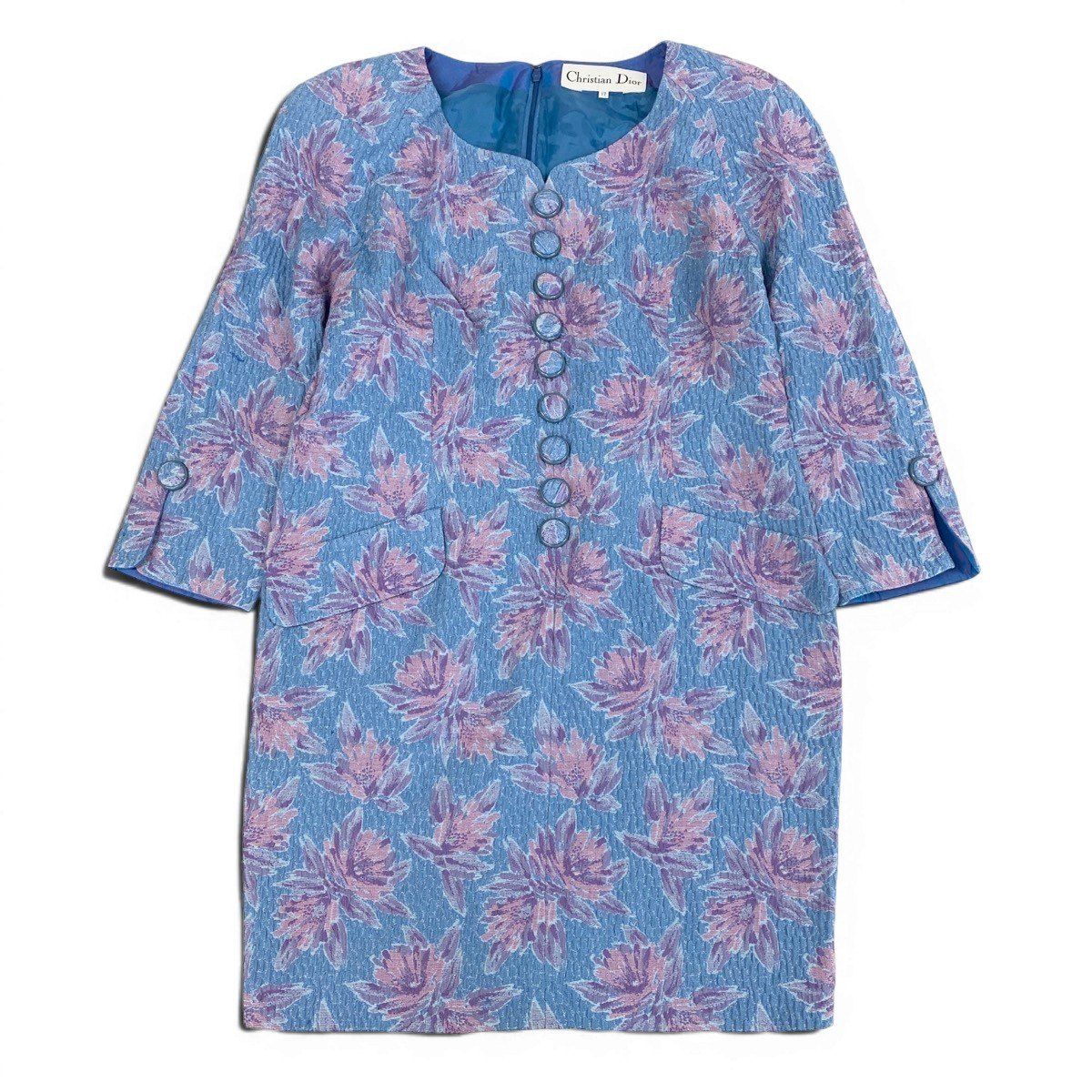 Dior Floral Dress 17 Blue Pink Purple — view 2
