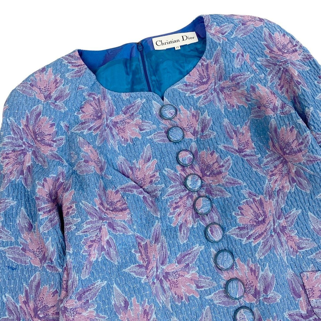 Dior Floral Dress 17 Blue Pink Purple — view 4