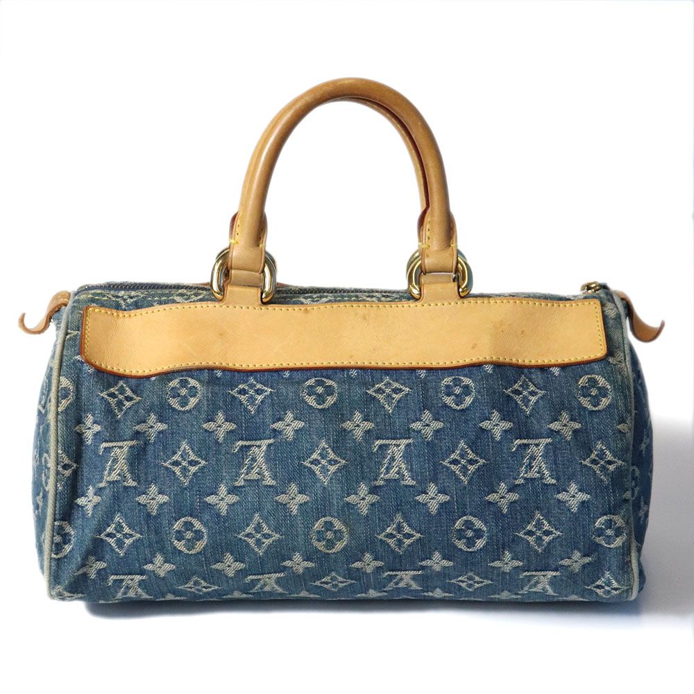 Louis Vuitton Neo Speedy Mini Boston Handbag Monogram Denim Blue — view 3