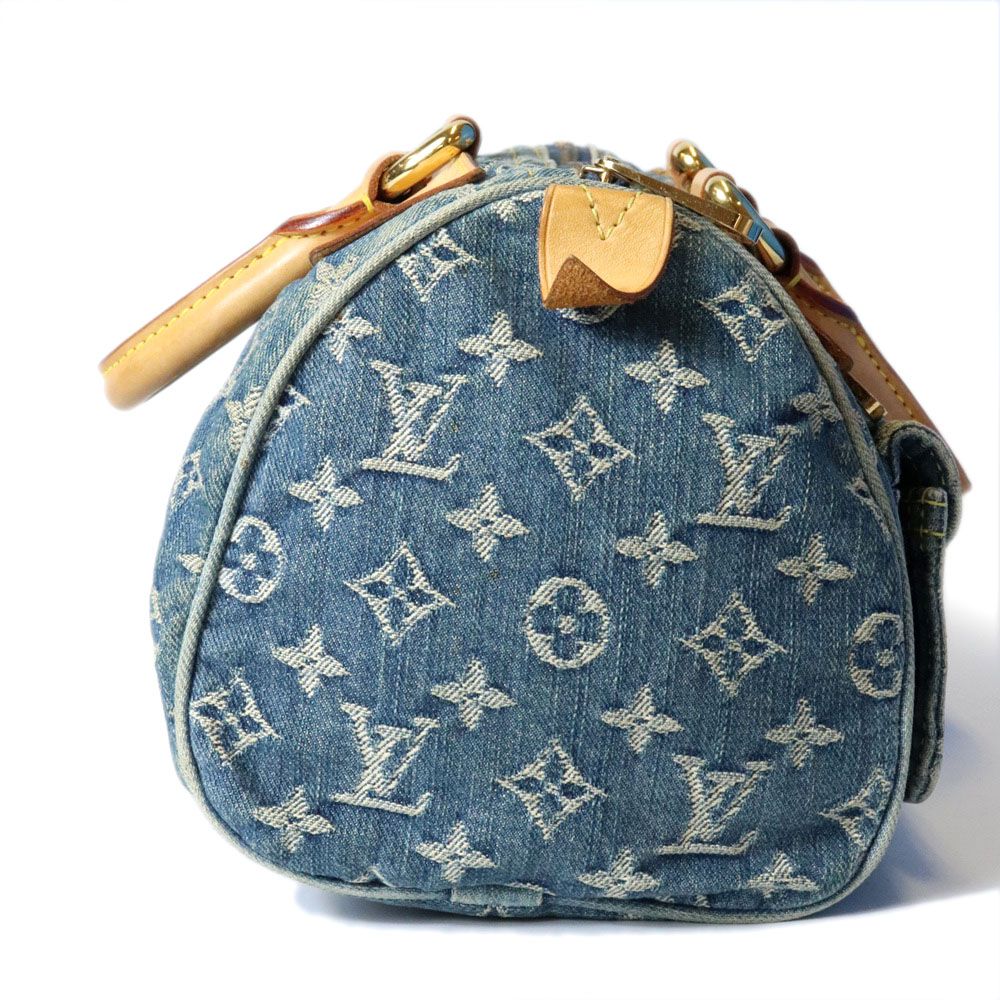 Louis Vuitton Neo Speedy Mini Boston Handbag Monogram Denim Blue — view 5