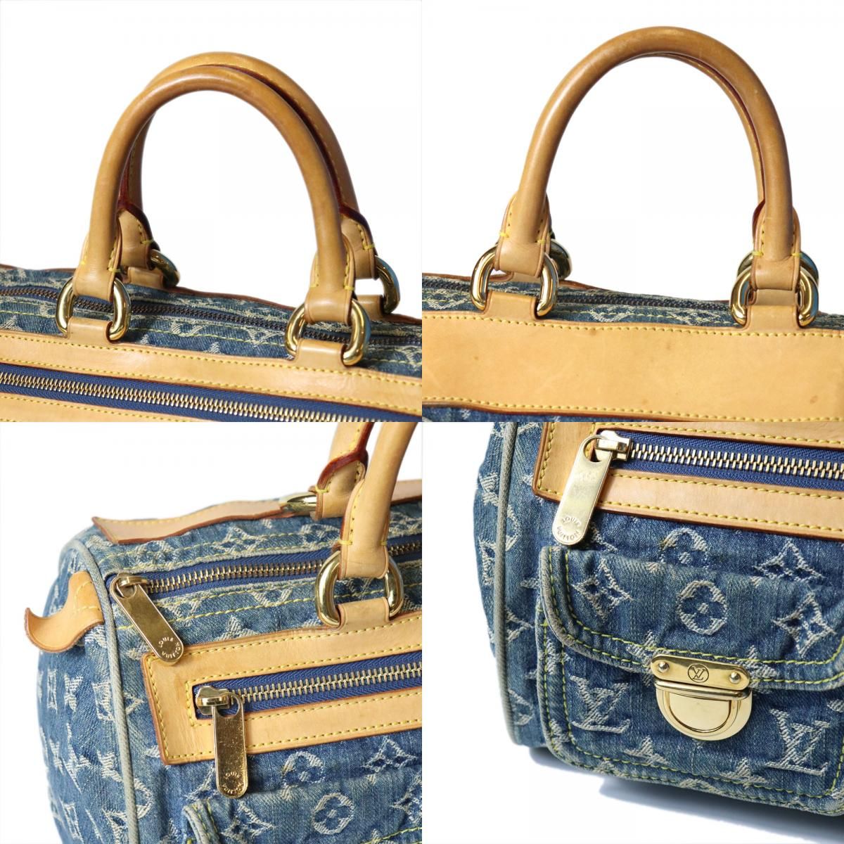 Louis Vuitton Neo Speedy Mini Boston Handbag Monogram Denim Blue — view 8