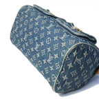 Louis Vuitton Neo Speedy Mini Boston Handbag Monogram Denim Blue — view 6