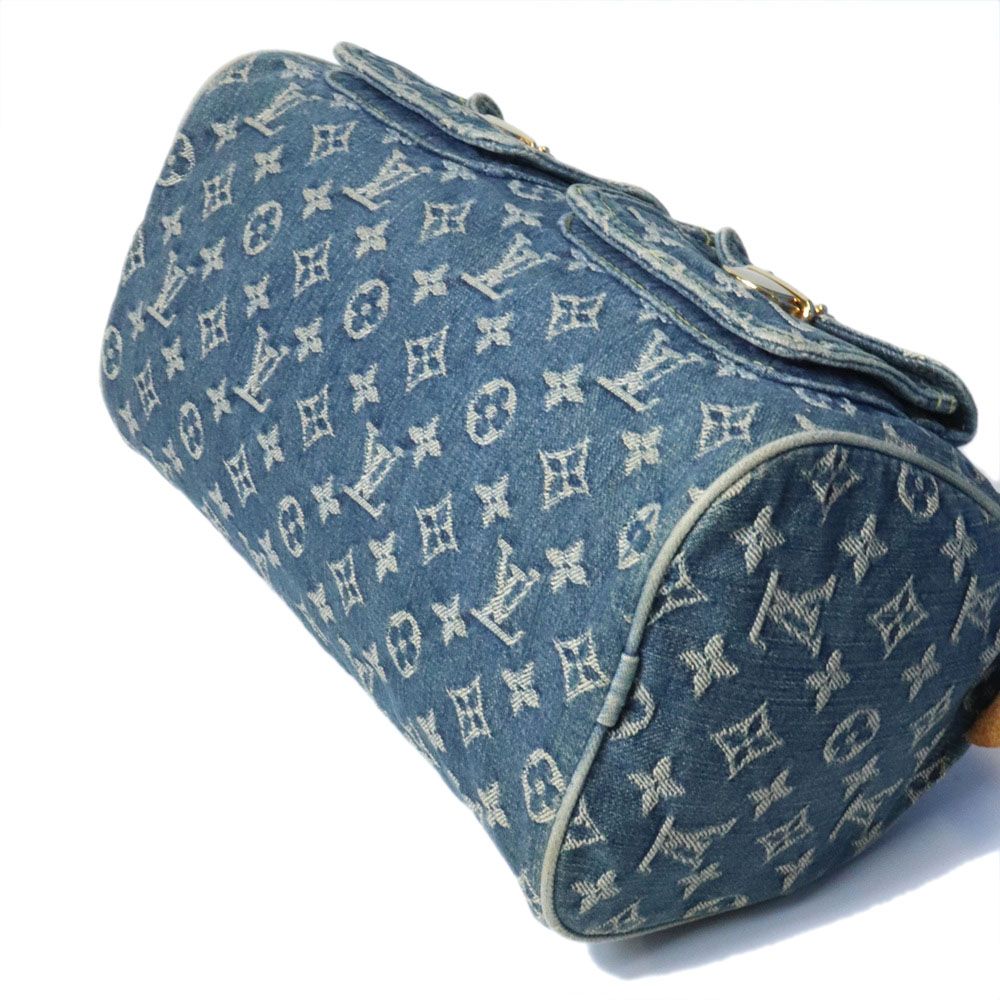 Louis Vuitton Neo Speedy Mini Boston Handbag Monogram Denim Blue — view 6