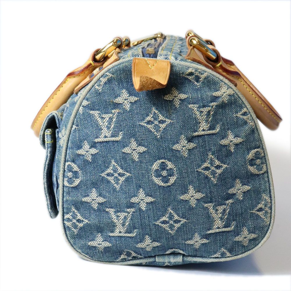 Louis Vuitton Neo Speedy Mini Boston Handbag Monogram Denim Blue — view 4
