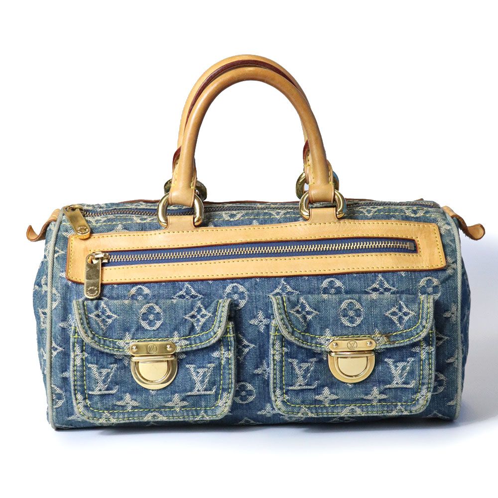 Louis Vuitton Neo Speedy Mini Boston Handbag Monogram Denim Blue — view 2