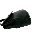 Dior Vintage CD Logo Oval Leather Handbag Black — view 5