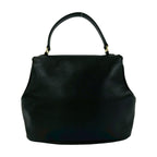 Dior Vintage CD Logo Oval Leather Handbag Black — view 3