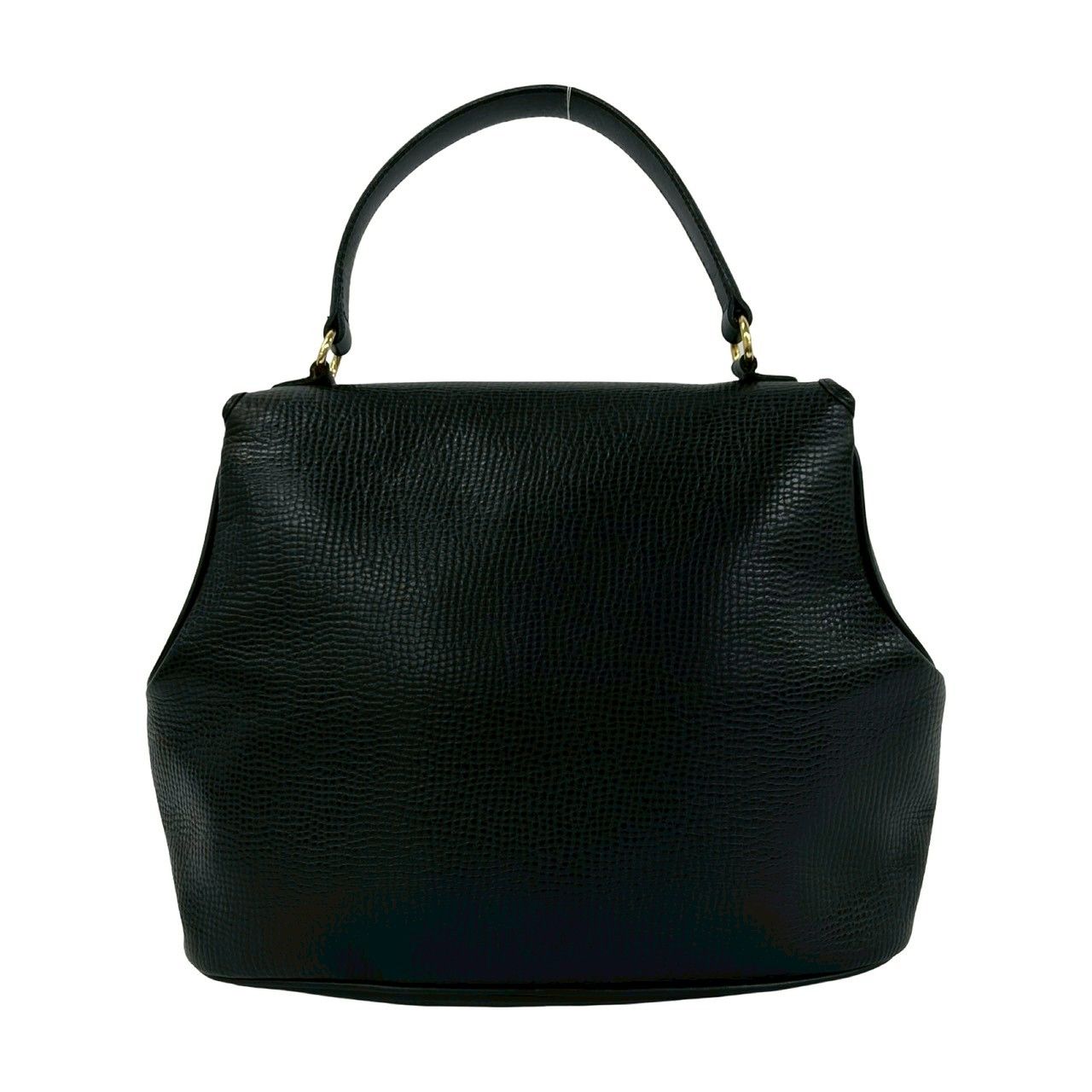 Dior Vintage CD Logo Oval Leather Handbag Black — view 3