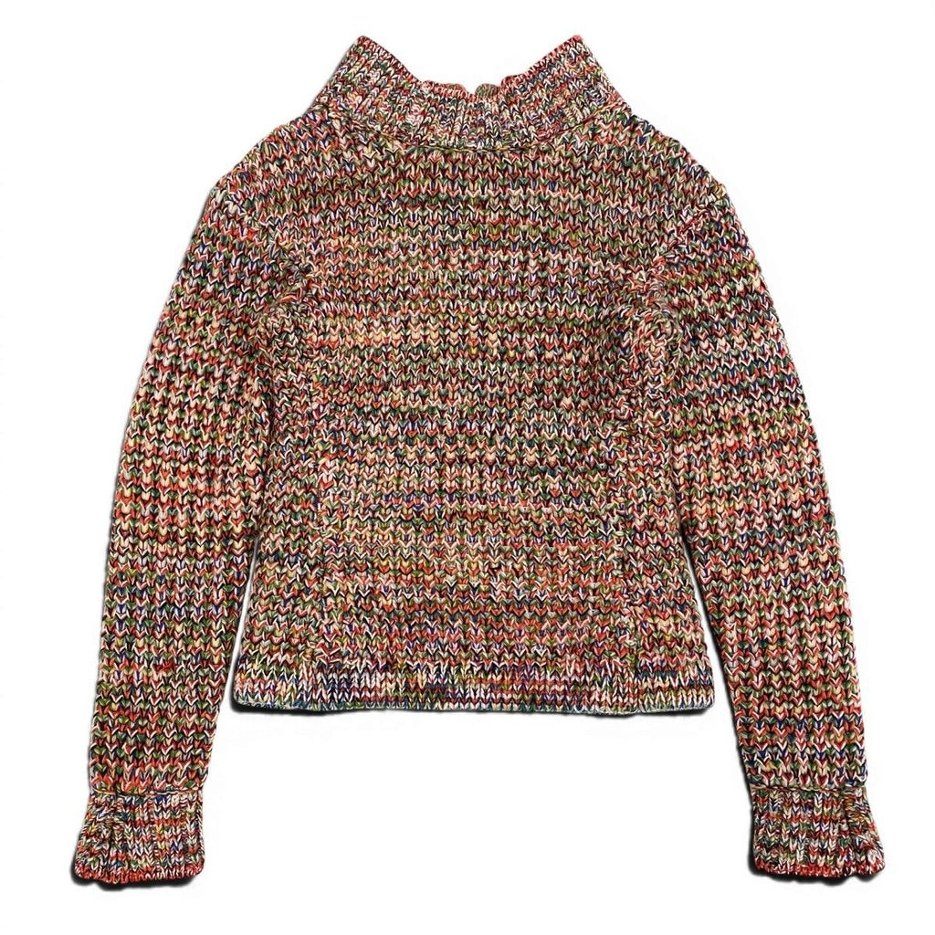 Chanel Middle Gauge Mixed Knit Sweater High Neck 34 Multicolor Wool — view 2