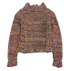 Chanel Middle Gauge Mixed Knit Sweater High Neck 34 Multicolor Wool — view 3