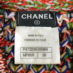 Chanel Middle Gauge Mixed Knit Sweater High Neck 34 Multicolor Wool — view 8