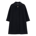 Dior Wool Soutien Collar Coat CD Logo Button Angora Blend 9 Sizes Black