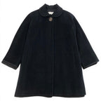Dior Wool Soutien Collar Coat CD Logo Button Angora Blend 9 Sizes Black — view 2