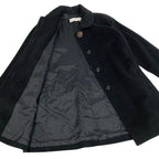 Dior Wool Soutien Collar Coat CD Logo Button Angora Blend 9 Sizes Black — view 4