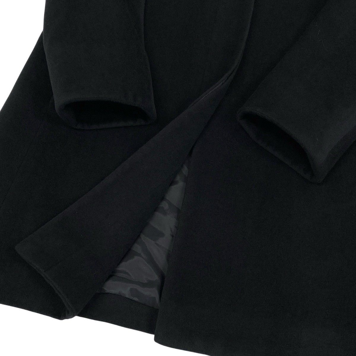Dior Wool Soutien Collar Coat CD Logo Button Angora Blend 9 Sizes Black — view 6