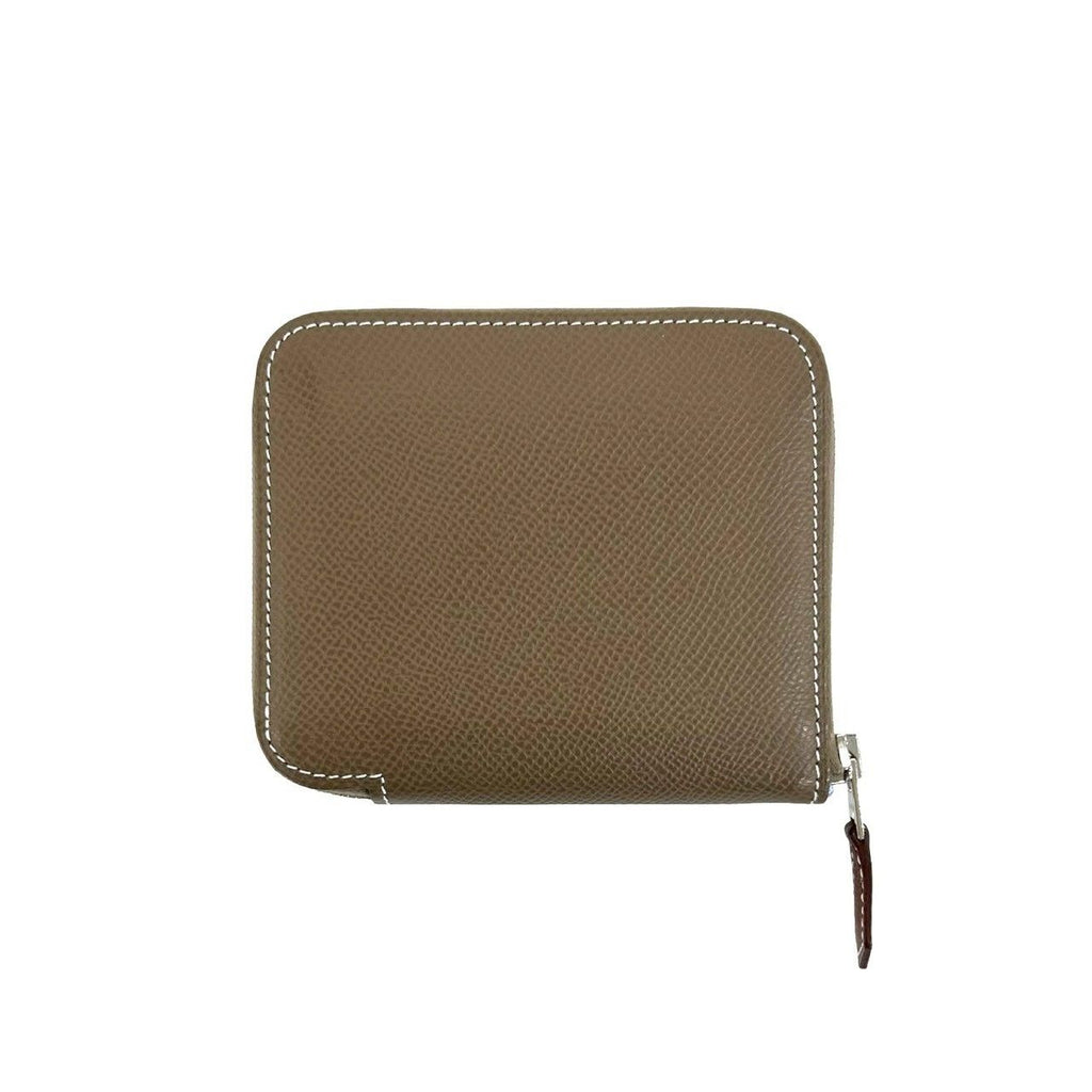 Hermes Azap Silk in Compact Veau Coin Case Card Etoupe — view 2