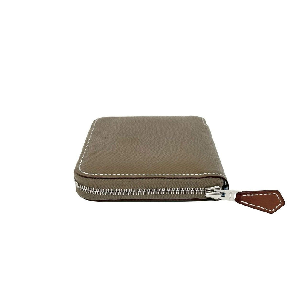 Hermes Azap Silk in Compact Veau Coin Case Card Etoupe — view 5