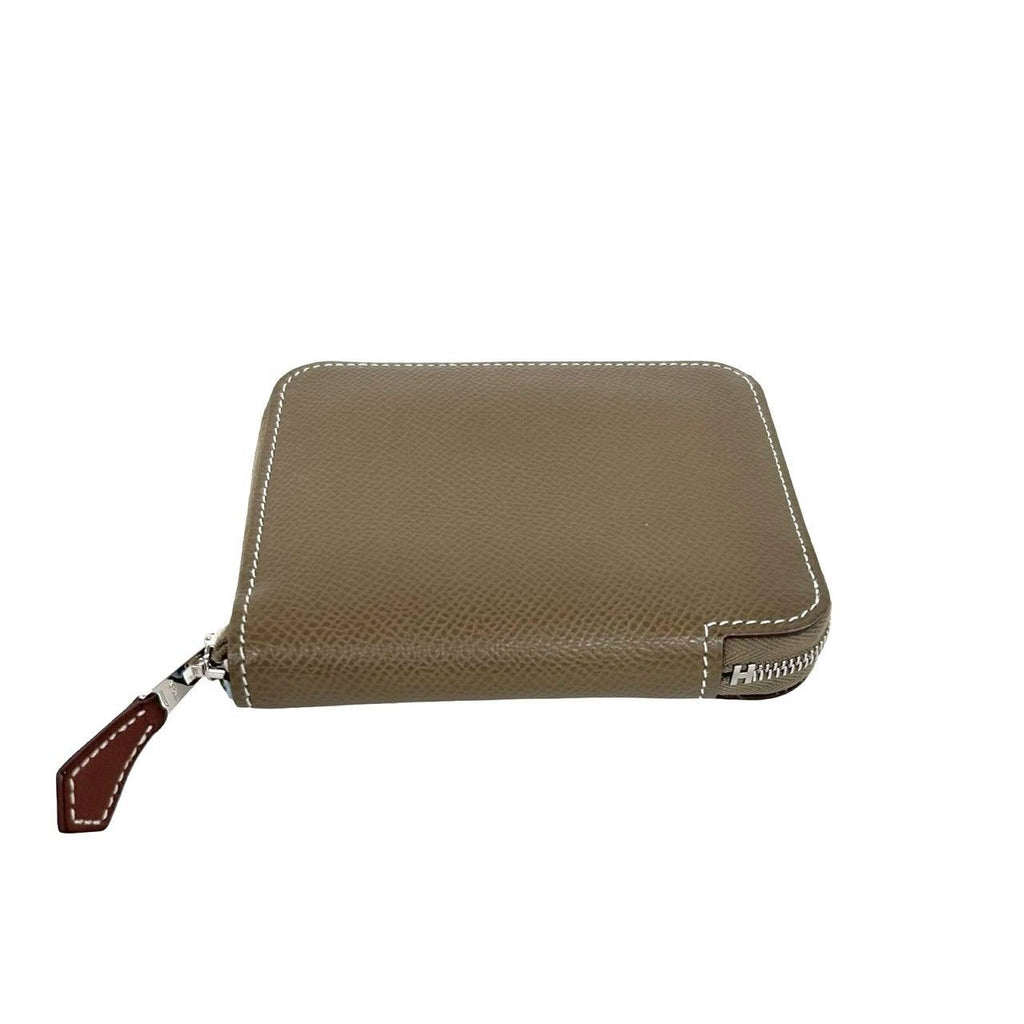 Hermes Azap Silk in Compact Veau Coin Case Card Etoupe — view 6