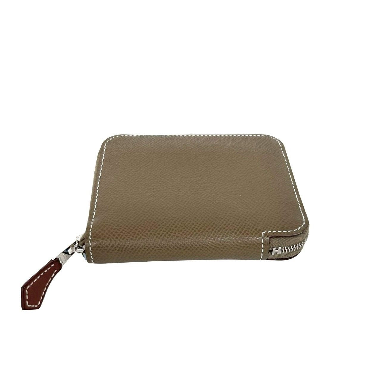 Hermes Azap Silk in Compact Veau Coin Case Card Etoupe — view 6