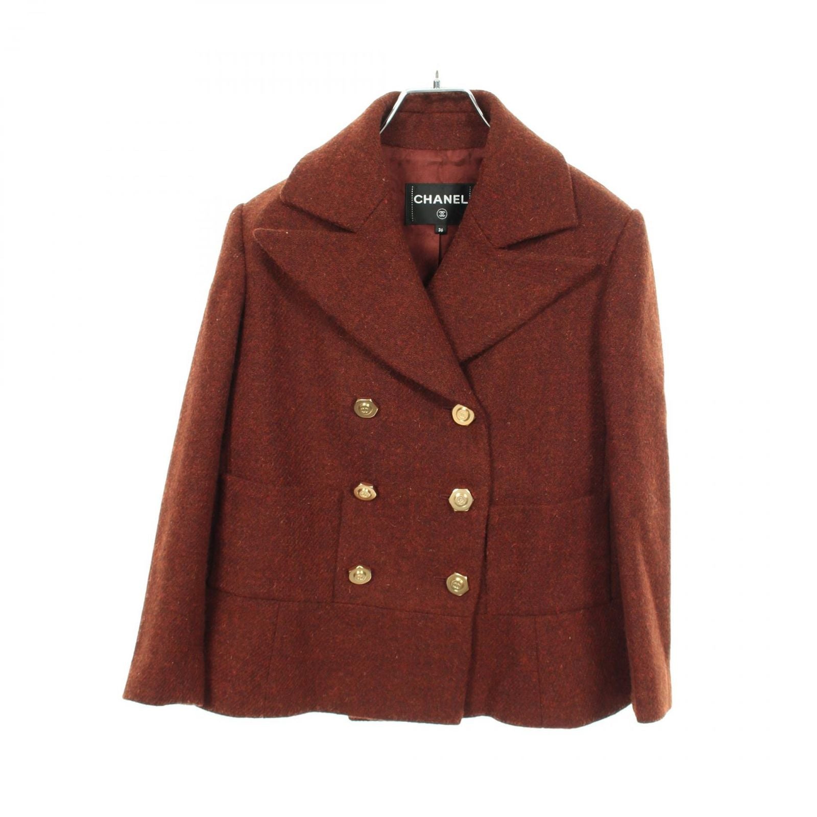 Chanel CC Logo Button Tweed Wool Jacket