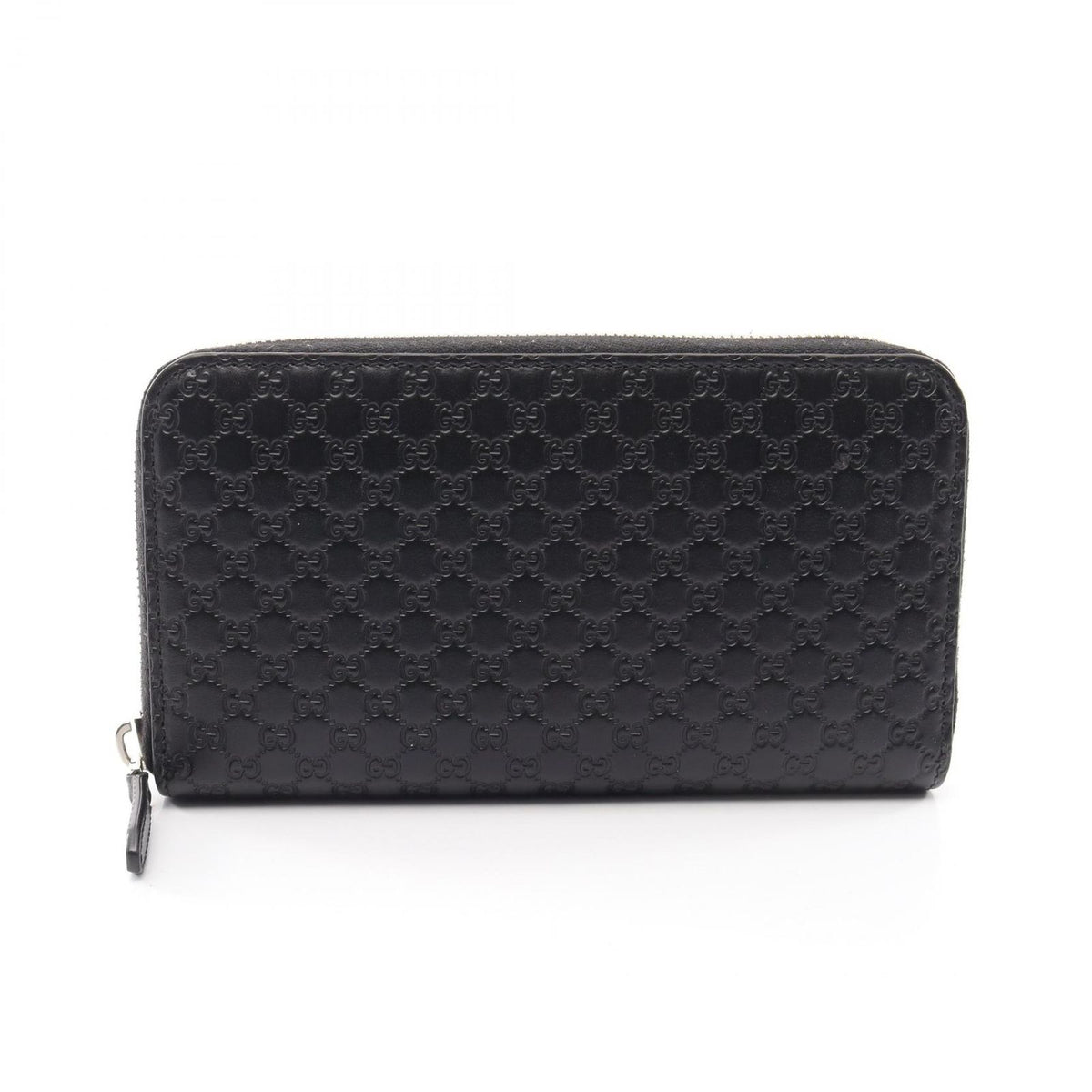 Gucci Round Wallet Micro Guccissima Black Leather