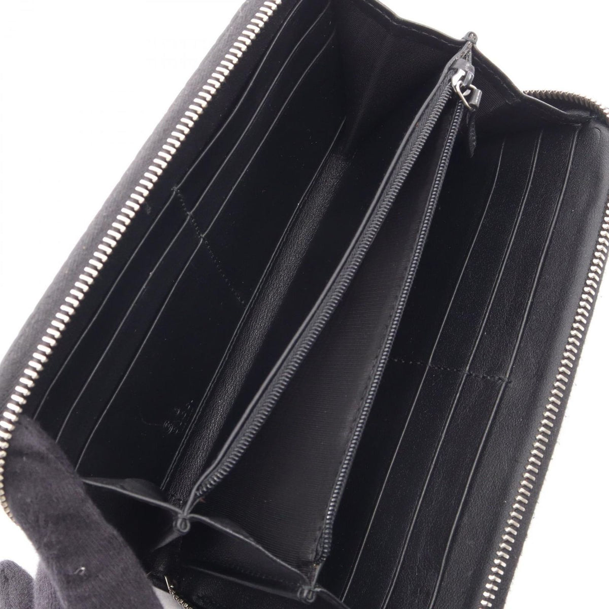 Gucci Round Wallet Micro Guccissima Black Leather — view 3