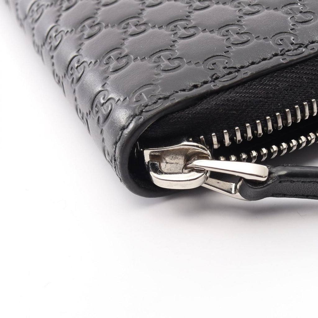 Gucci Round Wallet Micro Guccissima Black Leather — view 8